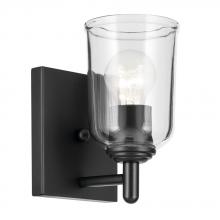  45572BKCLR - Shailene 5" 1-Light Wall Sconce with Clear Glass in Black