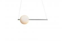  10023PN-BA - ORB - Linear Bar Pendant with Up-Down Illumination with Opal Glass Orb