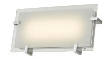  20060WV-CH-Matrix - 12" Frosted Flat Panel Glass Vanity-Wall Fixture with High Output Dimmable LED