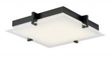  30013FM-BL-Matrix - Flat Square Glass Low profile Flushmount