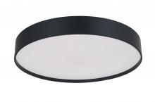  30028FM-MB-Snare - 17" 3CCK Metal Cylinder and Frosted Glass Flushmount