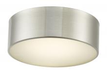  30030FM-BN-Bongo - 10" Metal Cylinder and Frosted Glass Flushmount with High Output Dimmable LED