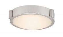  30064FM-BN-Halo - 8" Low Profile Frosted Glass Flushmount with High Output Dimmable LED