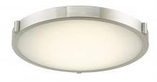  30067FM-BN-Halo - 17" Low Profile Frosted Glass Flushmount with High Output Dimmable LED