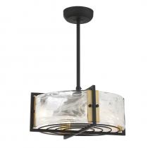  24-FD-1698-143 - Hayward 4-Light Fan D'Lier in Matte Black with Warm Brass Accents