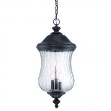  39726BC - Bellagio Collection Hanging Lantern 3-Light Outdoor Black Coral Light Fixture