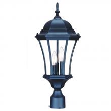  5027BK - Bryn Mawr Collection Post-Mount 3-Light Outdoor Matte Black Light Fixture