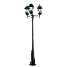  5259BK - Richmond Collection 3-Head Matte Black Surface-Mount Outdoor Post Combination