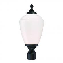  5367BK/WH - Acorn Collection Post-Mount 1-Light Outdoor Matte Black Light Fixture