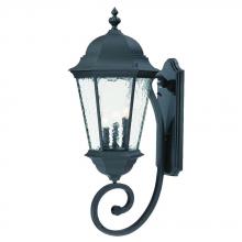  5521BK - Telfair Collection Wall-Mount 3-Light Outdoor Matte Black Light Fixture