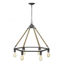  IN10055AGY - Holden 6-Light Antique Gray Wagon Wheel Chandelier