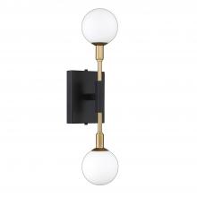  PF100-2LWL-BLK/BRS - AMBIENCE 2-Light Black & Brass Wall Sconce