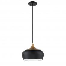  PF129-BLK/BRS - ORIAN 1-Light Black & Brass Pendant