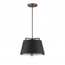  PF262-BLK/BRS - SKY 1-Light Black & Brass Pendant