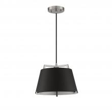  PF263-BLK/SN - SKY 1-Light Black & Satin Nickel Pendant