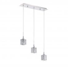  PF61-3LBR-CH - LUSTRA series 3-Light Chrome Pendant Bar