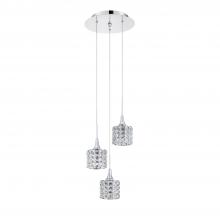  PF61-3LPA-CH - LUSTRA series 3-Light Chrome Pendant Pan