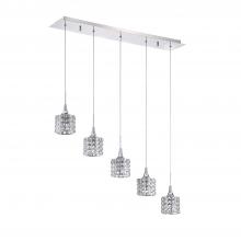  PF61-5LBR-CH - LUSTRA series 5-Light Chrome Pendant Bar