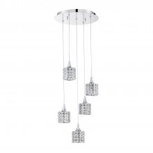  PF61-5LPA-CH - LUSTRA series 5-Light Chrome Pendant Pan