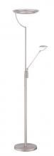  TC4089-SN - EUROPA 72 in. Satin Nickel LED Torchiere Floor Lamp with Reading Light