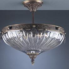  55430RB - Roman Bronze 14" Cast Brass Lead Crystal Semiflush