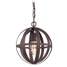  F2511WI - Flatiron 1 Light Pendant in Weathered Iron