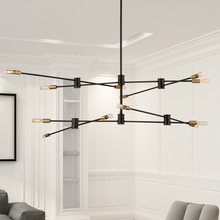  1-7001-12-77 - Lyrique 12-Light Chandelier in Bronze with Brass Accents