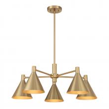  1-8004-5-127 - Pharos 5-Light Chandelier in Noble Brass by Breegan Jane