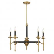  1-9511-5-143 - Consulate 5-Light Chandelier in Matte Black and Warm Brass