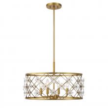  6-8410-4-322 - Bailey 4-Light Convertible Semi-Flush or Pendant in Warm Brass