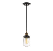  7-2064-1-51 - Macauley 1-Light Mini-Pendant in Vintage Black with Warm Brass