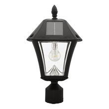  105B033 - Baytown II Bulb Solar Light - Warm White LEDS- Wall/Pier/ 3 Inch Fitter Mounts - Black Finish