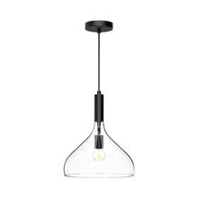  PD532312MBCL - Belleview 12-in Clear Glass/Matte Black 1 Light Pendant