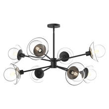  CH517338MBCL - Francesca 40-in Clear Glass/Matte Black 8 Lights Chandeliers