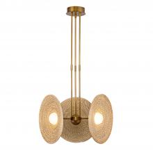  PD350318VBWO - Harbour 18-in Vintage Brass/Woven LED Pendant