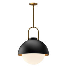  PD507216MBOP - Harper 16-in Matte Black/Opal Matte Glass 1 Light Pendant