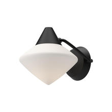  WV537508MBOP - Nora 8-in Matte Black/Opal Matte Glass 1 Light Wall/Vanity