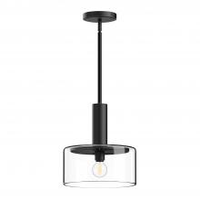  PD535010MBCL - Royale 10-in Clear Glass/Matte Black 1 Light Pendant