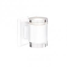  601431WH-LED - Led Cylinder Shaped Updown Wall Sconce With Clear Crystal Discs. Metal Details In Brushed Nickel,