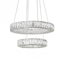  CH7824 (3000k) - Two Tiered Led Chandelier With 2 Different Sized Rings Which Can Be Styled In A Variety Of