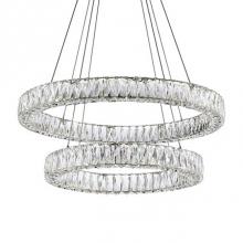  CH7832 (3000k) - Two Tiered Led Chandelier With 2 Different Sized Rings Which Can Be Styled In A Variety Of