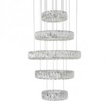  CH7840 (3000k) - Five Tiered Led Chandelier With 3 Different Sized Rings Which Can Be Styled In A Variety Of