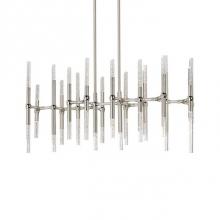  CH9642-PN - Twin-Stem Mounted Interior Pendant With Obround Ceiling Plan. 18 Parallel Pipes, Vertically