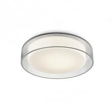  FM48610 - Clear Round Aesthetic GlassOpal Glass Cylindrical DiffuserPowder-Coated White Steel Ceiling