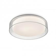  FM48614 - Clear Round Aesthetic GlassOpal Glass Cylindrical DiffuserPowder-Coated White Steel Ceiling