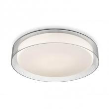  FM48618 - Clear Round Aesthetic GlassOpal Glass Cylindrical DiffuserPowder-Coated White Steel Ceiling