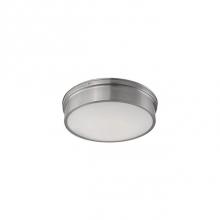  FM5011-BN - Industrial Designed Led Flush Mount With Fine Brushed Nickel Metal Details. White Opal Glass