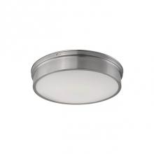  FM5017-BN - Industrial Designed Led Flush Mount With Fine Brushed Nickel Metal Details. White Opal Glass