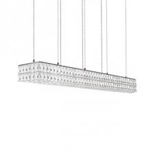  LP78248 (3000k) - Aircraft Cable Suspended Linear Pendant With Linear Diamond Cut Clear Crystal Glass And