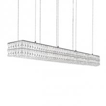  LP78260 (3000k) - Aircraft Cable Suspended Linear Pendant With Linear Diamond Cut Clear Crystal Glass And